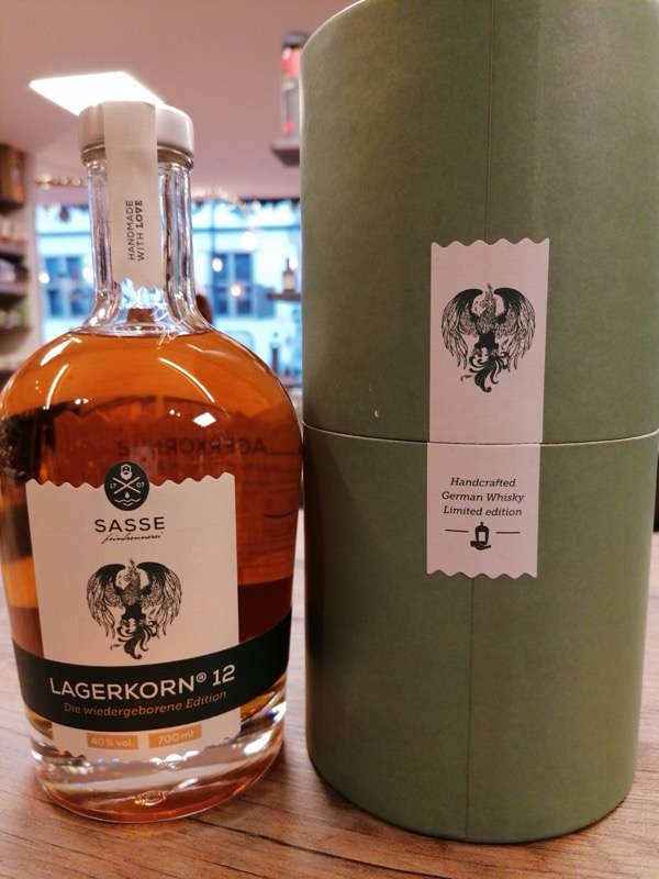Flasche Sasse Lagerkorn 12 mit Geschenkbox, Handcrafted German Whisky Limited Edition
